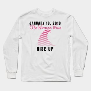 Women's Pink Wave is Coming January 2019 Long Sleeve T-Shirt